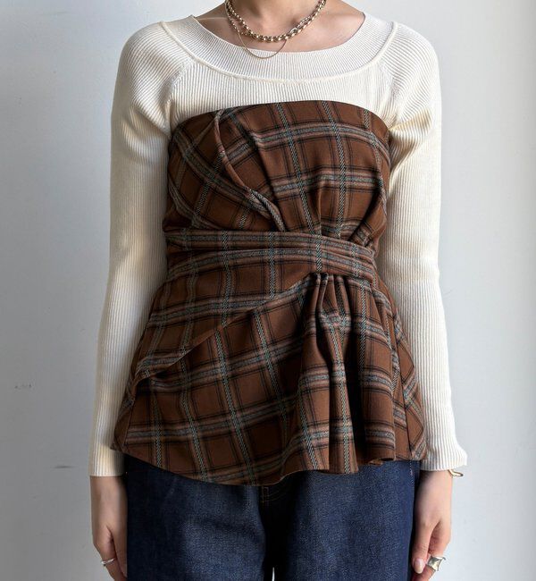  「起毛チェックビスチェ」|シャツ・ブラウス|