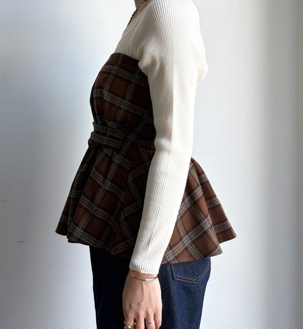  「起毛チェックビスチェ」|シャツ・ブラウス|
