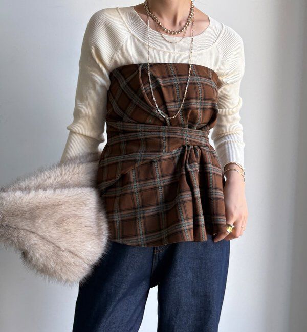  「起毛チェックビスチェ」|シャツ・ブラウス|