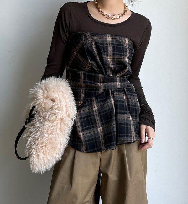  「起毛チェックビスチェ」|シャツ・ブラウス|