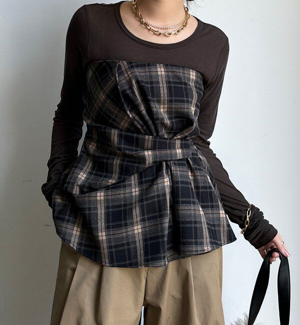  「起毛チェックビスチェ」|シャツ・ブラウス|