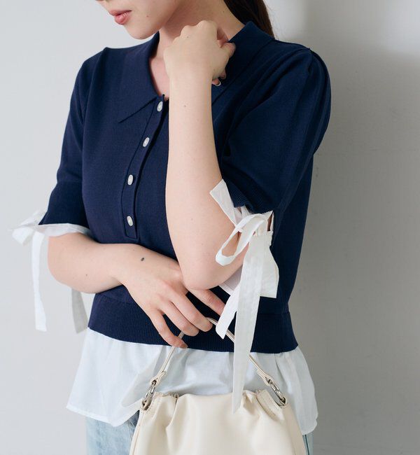  「ドッキングポロニット」|カーディガン|