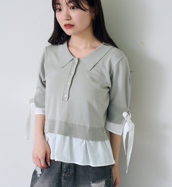  「ドッキングポロニット」|カーディガン|