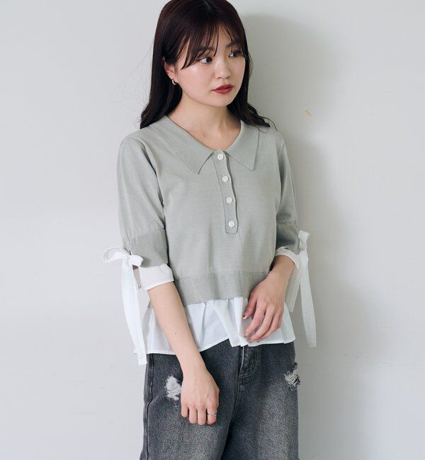  「ドッキングポロニット」|カーディガン|