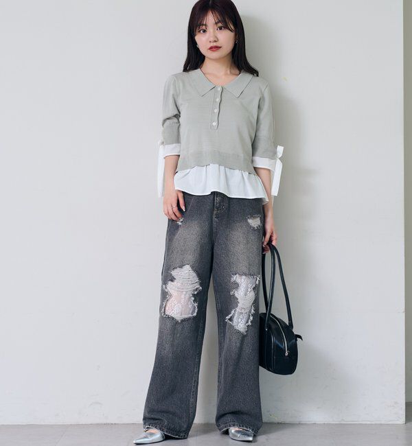  「ドッキングポロニット」|カーディガン|