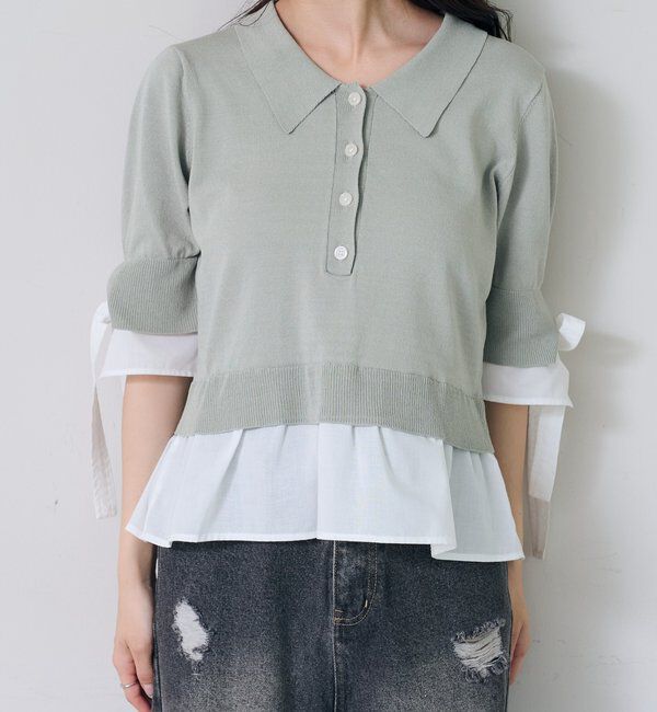  「ドッキングポロニット」|カーディガン|