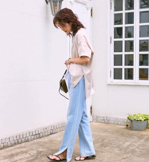  「【全骨格美脚見え！】slit DENIM」|デニム|