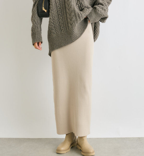  「【マイナス3kg/レビュー高評価☆】リブタイトスカート」|スカート|