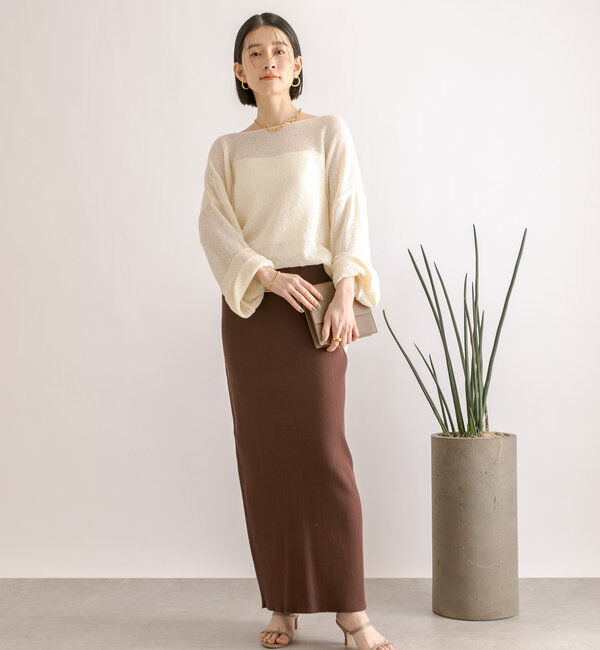  「【マイナス3kg/レビュー高評価☆】リブタイトスカート」|スカート|