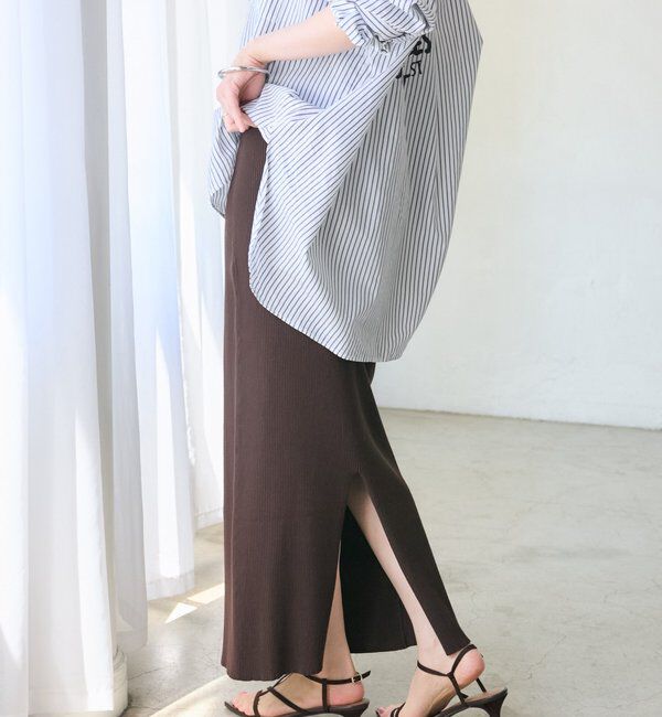  「【マイナス3kg/レビュー高評価☆】リブタイトスカート」|スカート|