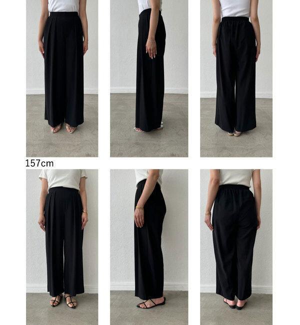  「【ウォッシャブル】【シーズンレスで使える】タックワイドスラックス」|チノ|