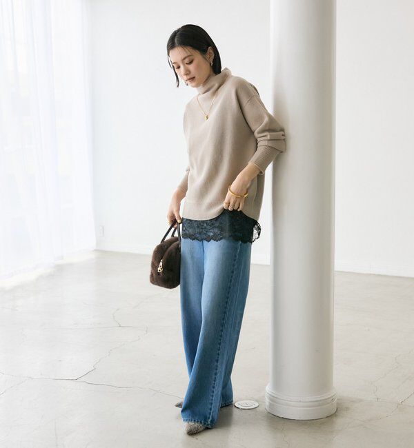  「【5色展開/万能トップス】ウール100NEWボトルネックニット」|ニット・セーター|