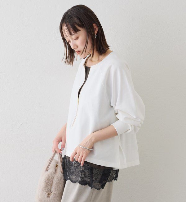  「【新色追加/抜け感◎】ハーフZIPスウェット」|Tシャツ・カットソー|