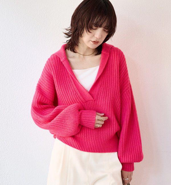  「【抜け感のある着こなしに】メランジスキッパーニット」|ニット・セーター|