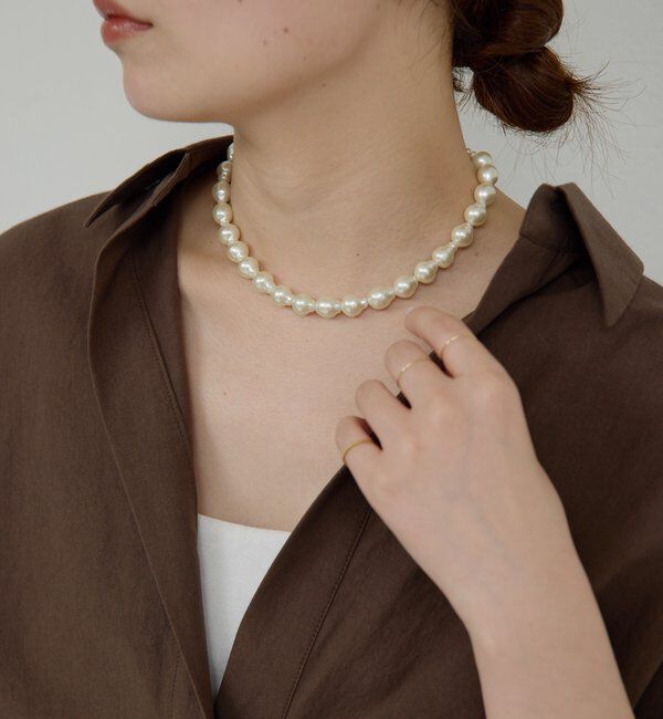  「ガラスパールショートネックレス」|リング|シルバー