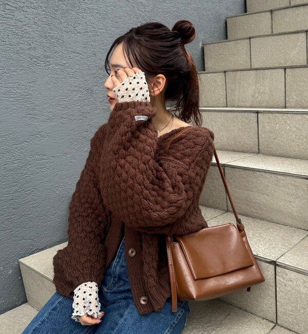  「ポコポコニットカーディガン」|カーディガン|