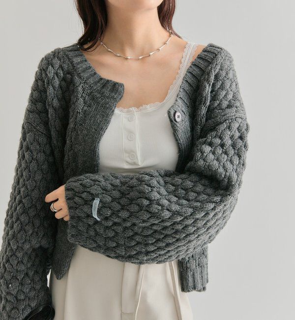  「ポコポコニットカーディガン」|カーディガン|