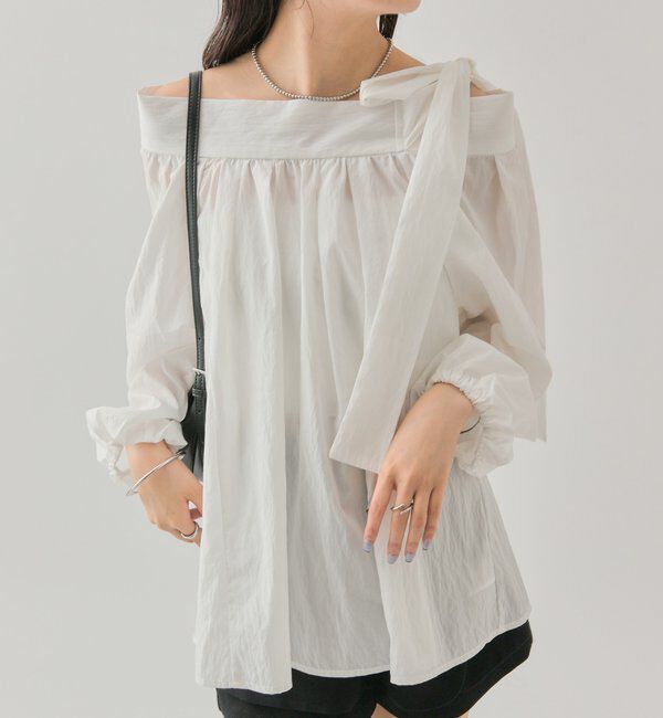  「肩リボンオフショルブラウス」|シャツ・ブラウス|
