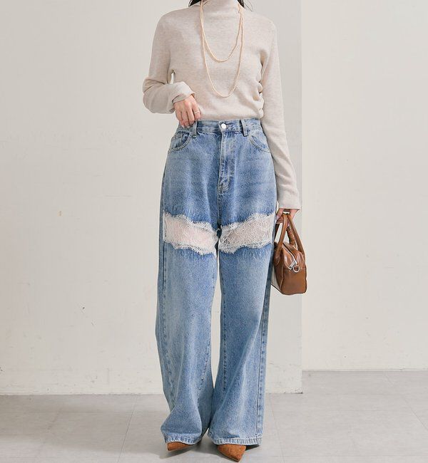  「プレート付きハイネックニット」|ニット・セーター|