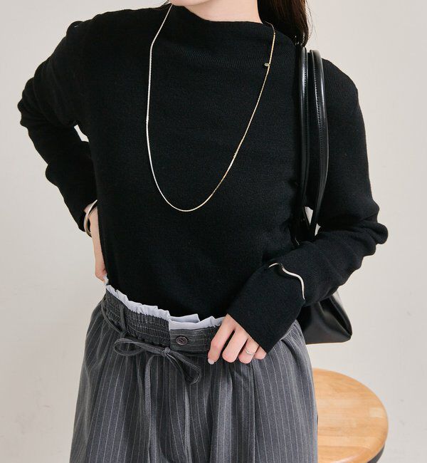  「プレート付きハイネックニット」|ニット・セーター|