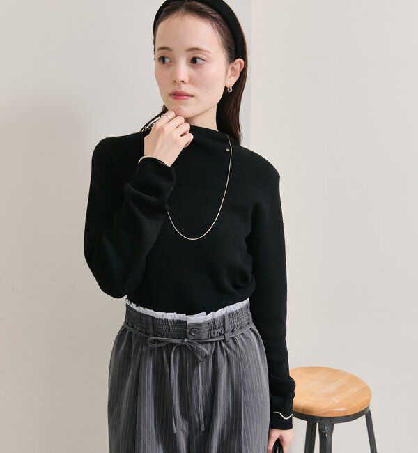  「プレート付きハイネックニット」|ニット・セーター|