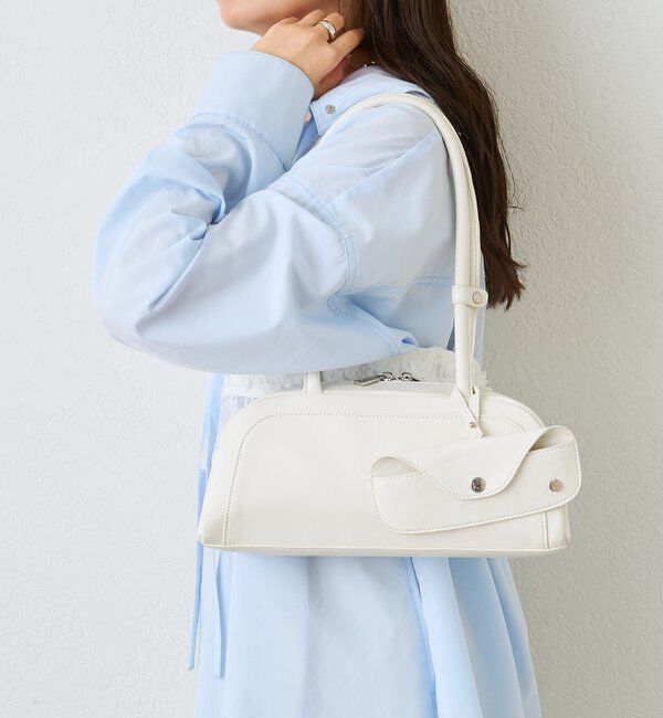  「メガネホルダー付きラウンドBAG」|トートバッグ|オフホワイト