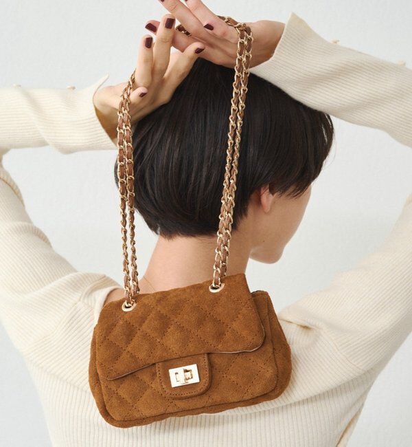  「【GALENA/ガレナ】スウェードminiチェーンBag」|トートバッグ|キャメル