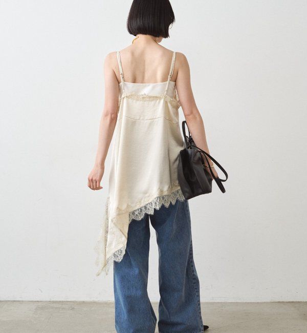  「サテンレースアシメキャミ」|シャツ・ブラウス|