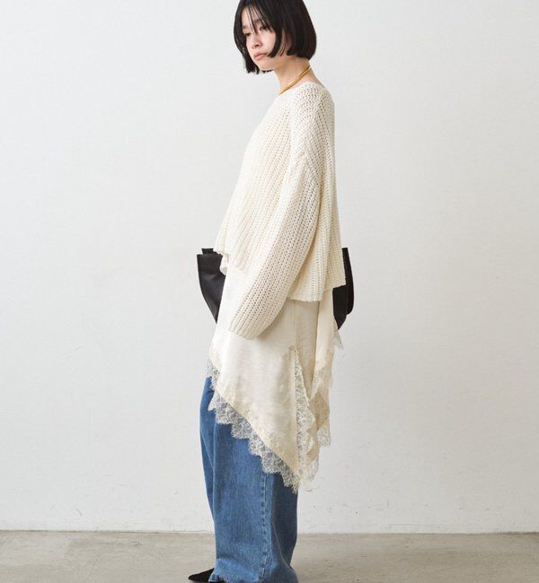  「サテンレースアシメキャミ」|シャツ・ブラウス|