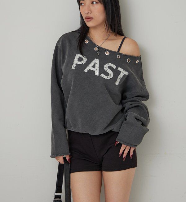 「アイレットオフショルロゴスウェット」|Tシャツ・カットソー|