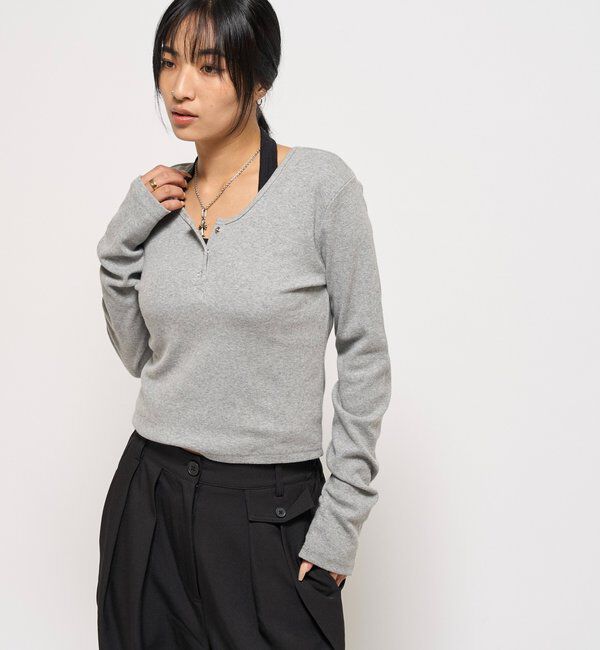  「リングドットL/Sトップス」|Tシャツ・カットソー|