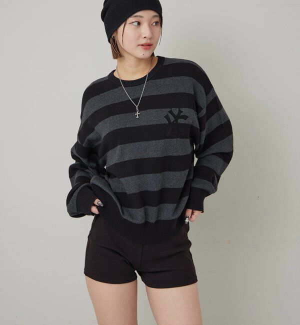  「KOOKYN KYジャガードボーダーニット」|ニット・セーター|