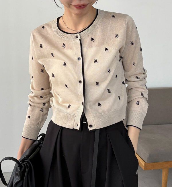  「モノグラムカーディガン」|カーディガン|ベージュ