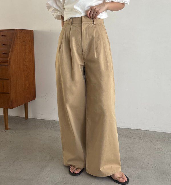  「【ウエスト調整可/低身長サイズあり】2タックチノパン」|チノ|