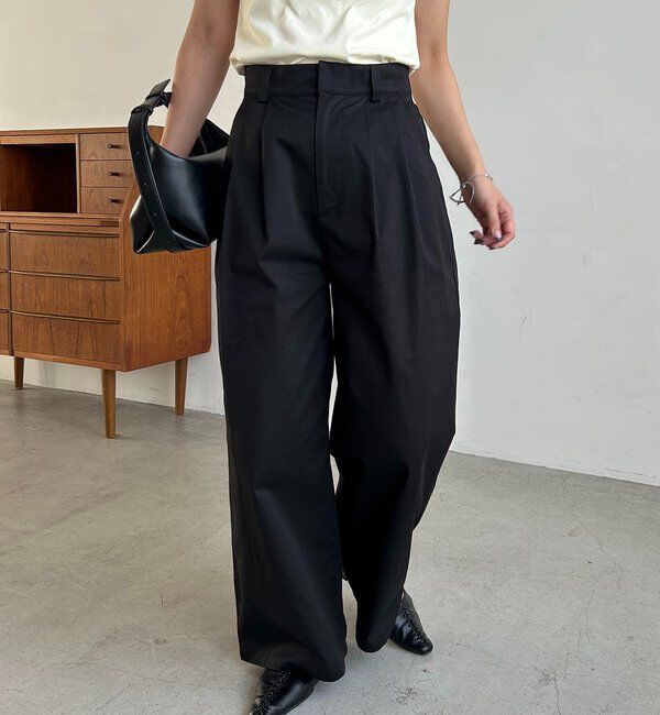  「【ウエスト調整可/低身長サイズあり】2タックチノパン」|チノ|