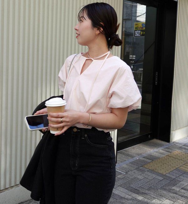  「【新色ピンク】バルーンリボンブラウス」|シャツ・ブラウス|