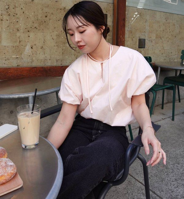  「【新色ピンク】バルーンリボンブラウス」|シャツ・ブラウス|