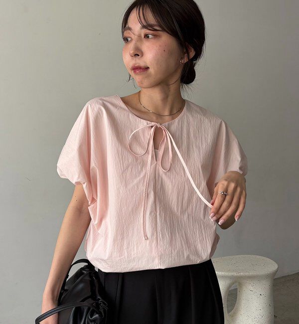  「【新色ピンク】バルーンリボンブラウス」|シャツ・ブラウス|