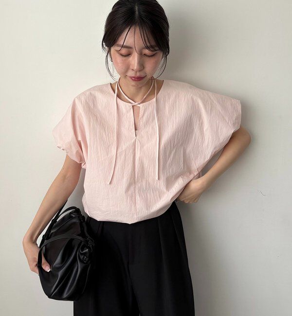  「【新色ピンク】バルーンリボンブラウス」|シャツ・ブラウス|