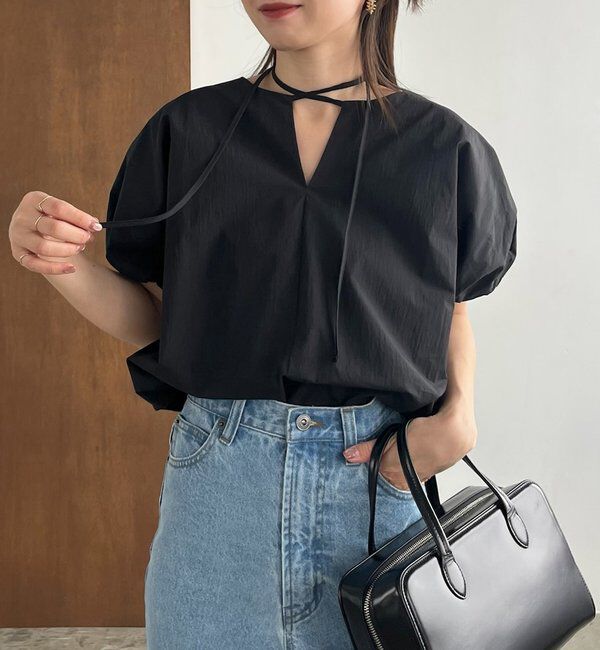  「【新色ピンク】バルーンリボンブラウス」|シャツ・ブラウス|