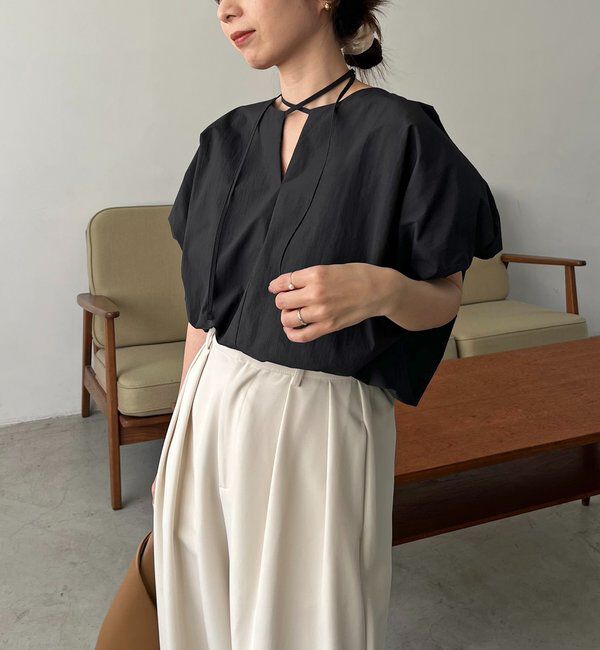  「【新色ピンク】バルーンリボンブラウス」|シャツ・ブラウス|