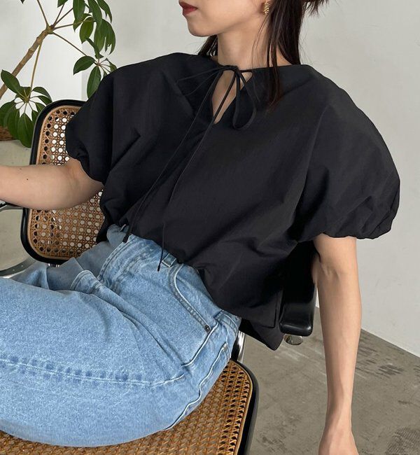  「【新色ピンク】バルーンリボンブラウス」|シャツ・ブラウス|