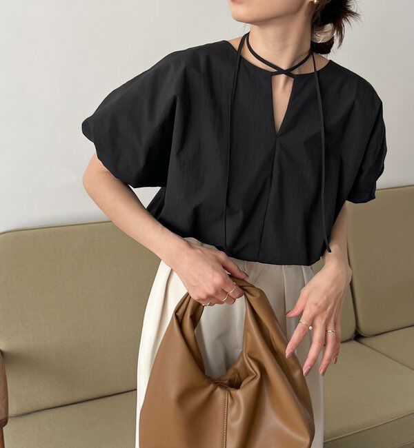  「【新色ピンク】バルーンリボンブラウス」|シャツ・ブラウス|