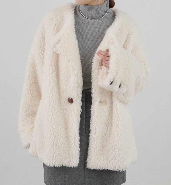  「ノーカラーボアコート」|その他|