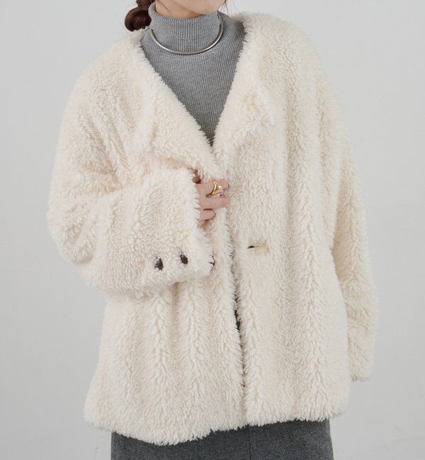  「ノーカラーボアコート」|その他|