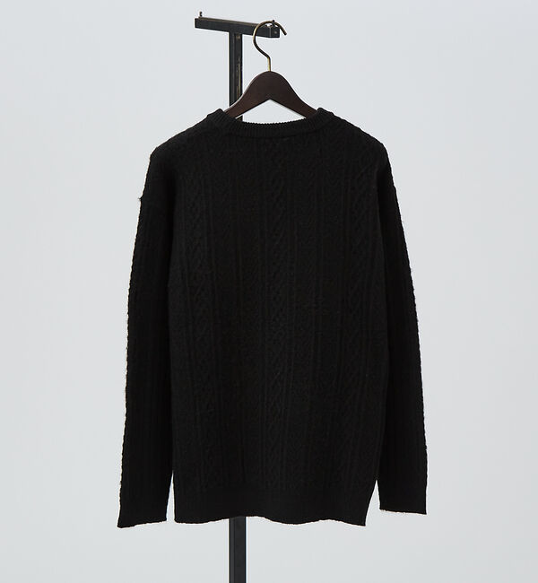 ABAHOUSE「シャギーアラン メランジ ニット / クルーネックプルオーバー」|ニット・セーター|