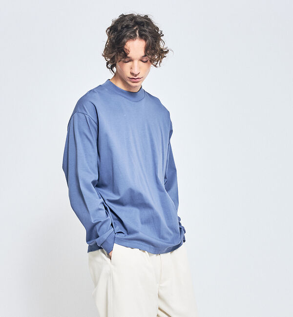 ABAHOUSE「シルケットポンチ モックネック ロンT / オーバーサイズ」|Tシャツ・カットソー|