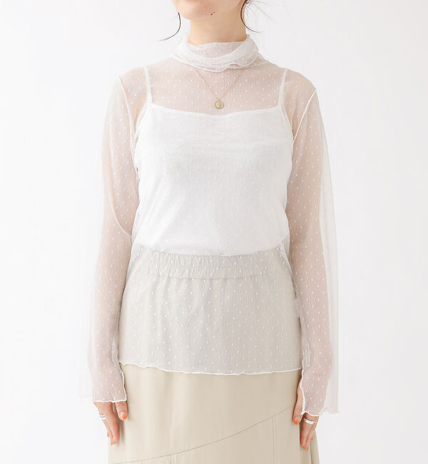 Rouge vif「ドットチュールシアータートル」|Tシャツ・カットソー|