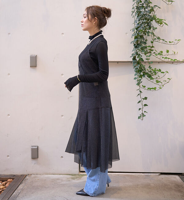 Rouge vif「シアーラメチュールキャミワンピース」|ワンピース|