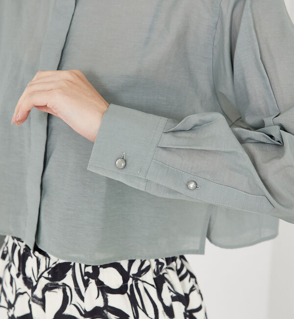 qualite「コットンシアークロップドシャツ」|シャツ・ブラウス|